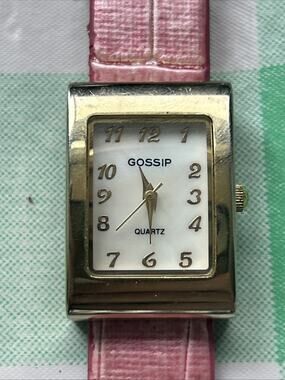 Gossip MOP Dial Gold Tone Pink Band Women’s Quartz Watch